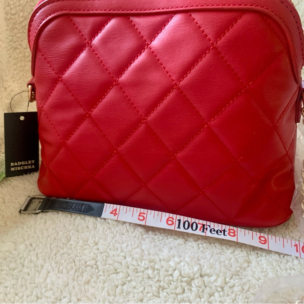 Badgley Mischka Cherry Quilted Dome Crossbody Bag - Picture 2 of 4